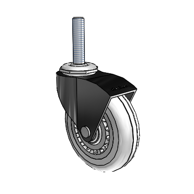 Monarch Threaded Stem Black Oxide Swivel Caster with 3 x .8125 Clear Vipor Wheel