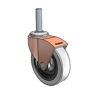 Monarch Threaded Stem Copper Oxide Swivel Caster with 3 x .8125 Grey Thermoplastic Urethane Wheel