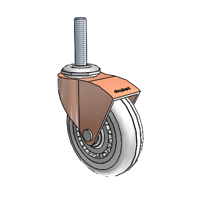 Monarch Threaded Stem Copper Oxide Swivel Caster with 3 x .8125 Clear Vipor Wheel