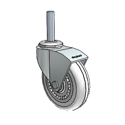 Monarch Threaded Stem Zinc Swivel Caster with 3 x .8125 Clear Vipor Wheel