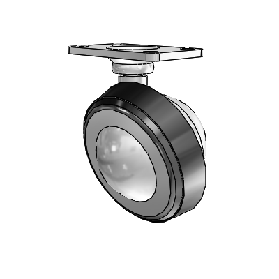 Top Plate Bright Chrome Swivel Ball Caster with 2.25 Wheel