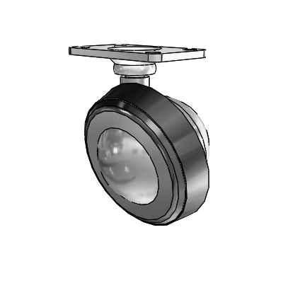 Top Plate Satin Chrome Swivel Ball Caster with 2.25 Wheel