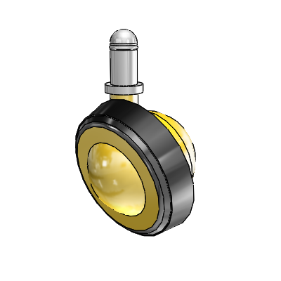 Grip Ring Bright Brass Swivel Ball Caster with 2.25 Wheel