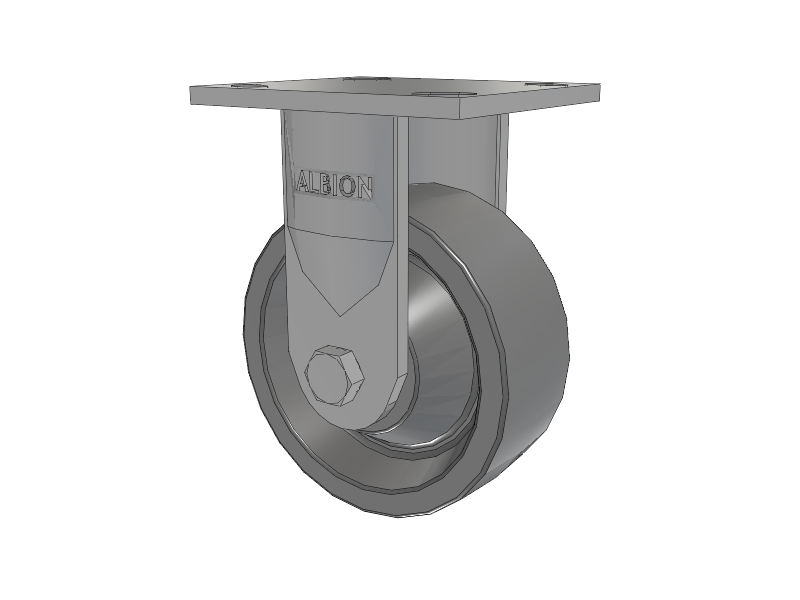 16 Series Top Plate Rigid Caster with 5 x 2 Grey Polyurethane XP - X-treme Plus Solid Polyurethane Wheel