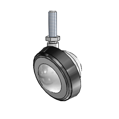 Threaded Stem Bright Chrome Swivel Ball Caster with 2.25 Wheel