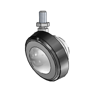 Threaded Stem Unfinished Swivel Ball Caster with 2.25 Wheel