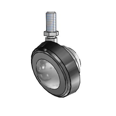 Threaded Stem Satin Chrome Swivel Ball Caster with 2.25 Wheel