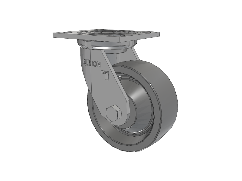 16 Series Top Plate Swivel Caster with 5 x 2 Grey Polyurethane XP - X-treme Plus Solid Polyurethane Wheel