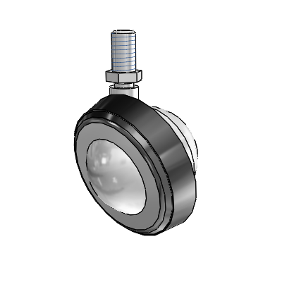 Threaded Stem Unfinished Swivel Ball Caster with 2.25 Wheel