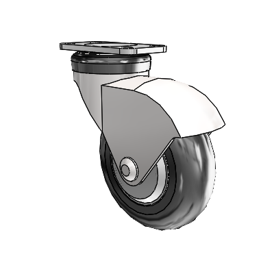Omega Top Plate Bright Chrome Swivel Caster with 3 x .9375 Black MonoTech Wheel