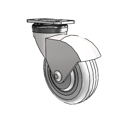Omega Top Plate Bright Chrome Swivel Caster with 3 x .9375 Clear Vipor Wheel