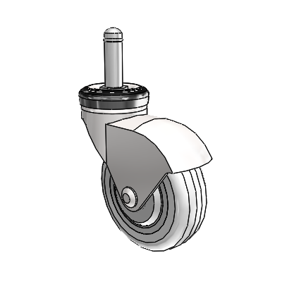 Omega Grip Ring Bright Chrome Swivel Caster with 3 x .9375 Clear Vipor Wheel