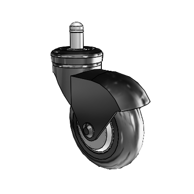 Omega Grip Ring Black Swivel Caster with 3 x .9375 Black MonoTech Wheel