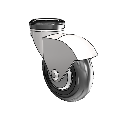 Omega Hollow Kingpin Bright Chrome Swivel Caster with 3 x .9375 Black MonoTech Wheel