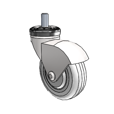 Omega Threaded Stem Bright Chrome Swivel Caster with 3 x .9375 Clear Vipor Wheel