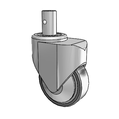 Primacy Cover Precision Medical Bed Stem White Thermoplastic Rubber Swivel Caster with 4 x 1.25 Thermoplastic Urethane Wheel and Central Locking - Free Swivel Brake