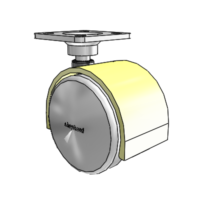 Pacer Top Plate Brass Plate Swivel Caster with 1.9685 Urethane Wheel