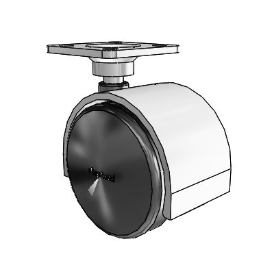 Pacer Top Plate Satin Chrome Swivel Caster with 1.9685 Nylon Wheel