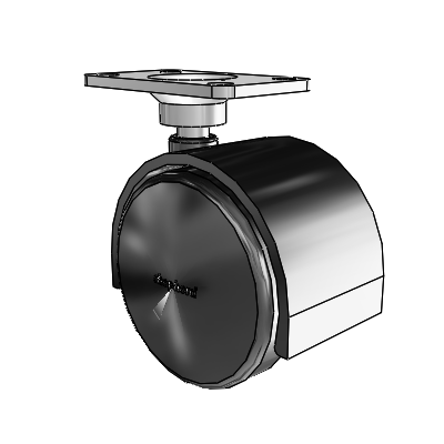 Pacer Top Plate Flat Black Swivel Caster with 1.9685 Nylon Wheel