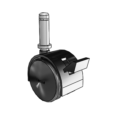 Pacer Grip Ring Flat Black Swivel Caster with 1.9685 Nylon Wheel and Brake
