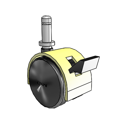 Pacer Grip Ring Brass Plate Swivel Caster with 1.9685 Nylon Wheel and Brake