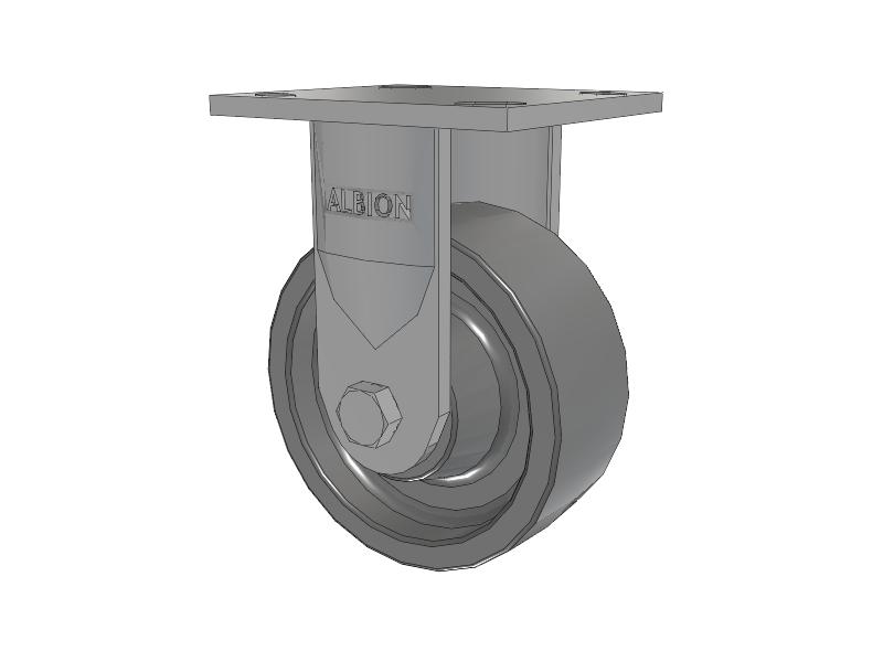 16 Series Top Plate Rigid Caster with 5 x 2 Grey Polyurethane XP - X-treme Plus Solid Polyurethane Wheel