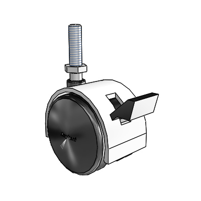 Pacer Threaded Stem Bright Chrome Swivel Caster with 1.9685 Nylon Wheel and Brake
