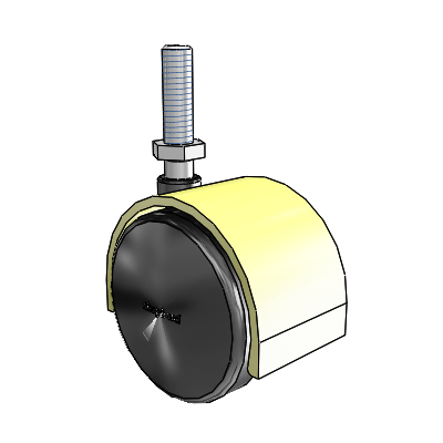 Pacer Threaded Stem Brass Plate Swivel Caster with 1.9685 Nylon Wheel