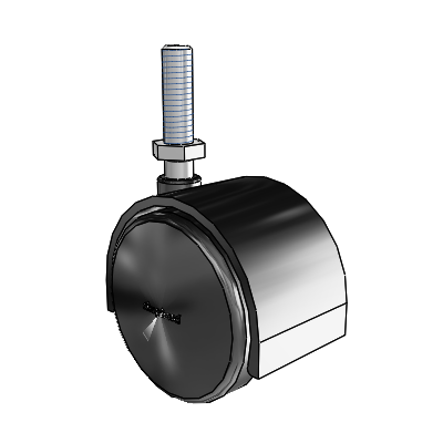 Pacer Threaded Stem Flat Black Swivel Caster with 1.9685 Nylon Wheel
