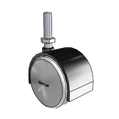 Pacer Threaded Stem Flat Black Swivel Caster with 1.9685 Urethane Wheel