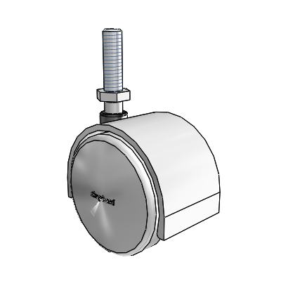 Pacer Threaded Stem Satin Chrome Swivel Caster with 1.9685 Urethane Wheel