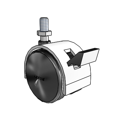 Pacer Threaded Stem Bright Chrome Swivel Caster with 1.9685 Nylon Wheel and Brake