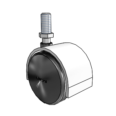 Pacer Threaded Stem Bright Chrome Swivel Caster with 1.9685 Nylon Wheel