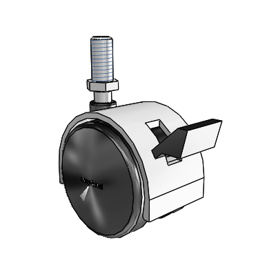 Pacer Threaded Stem Satin Chrome Swivel Caster with 1.9685 Nylon Wheel and Brake