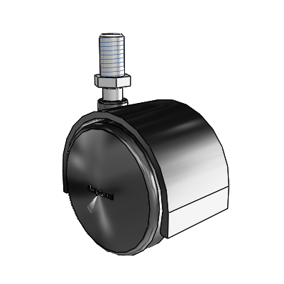 Pacer Threaded Stem Flat Black Swivel Caster with 1.9685 Nylon Wheel