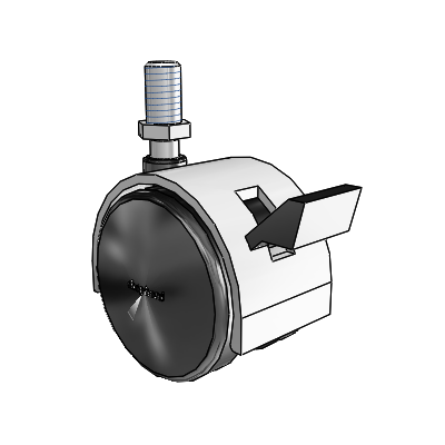 Pacer Threaded Stem Satin Chrome Swivel Caster with 1.9685 Nylon Wheel and Brake
