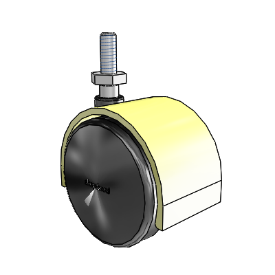 Pacer Threaded Stem Brass Plate Swivel Caster with 1.9685 Nylon Wheel