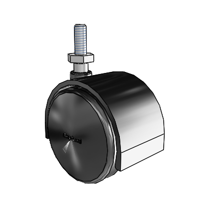Pacer Threaded Stem Flat Black Swivel Caster with 1.9685 Nylon Wheel