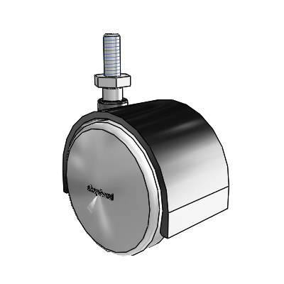 Pacer Threaded Stem Flat Black Swivel Caster with 1.9685 Urethane Wheel