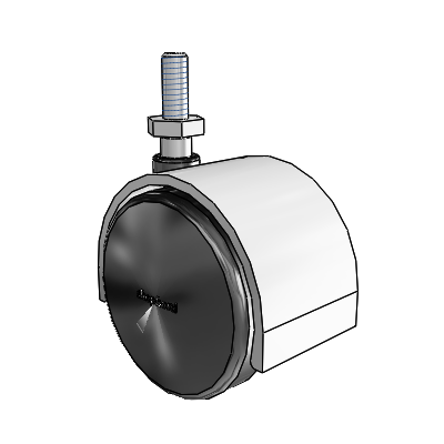 Pacer Threaded Stem Satin Chrome Swivel Caster with 1.9685 Nylon Wheel