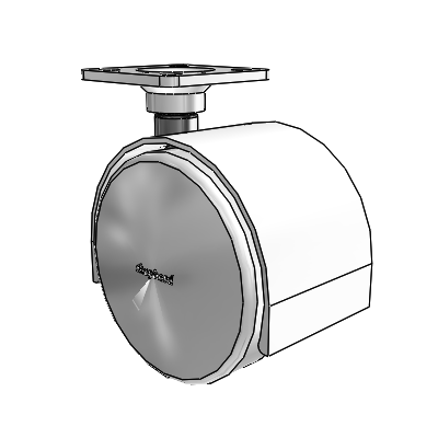 Pacer Top Plate Bright Chrome Swivel Caster with 2.3622 Urethane Wheel