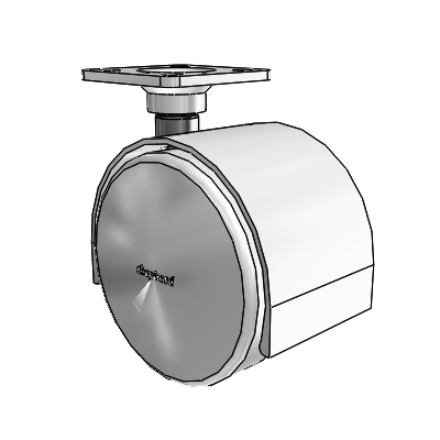 Pacer Top Plate Satin Chrome Swivel Caster with 2.3622 Urethane Wheel