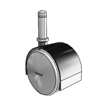 Pacer Grip Ring Flat Black Swivel Caster with 2.3622 Urethane Wheel