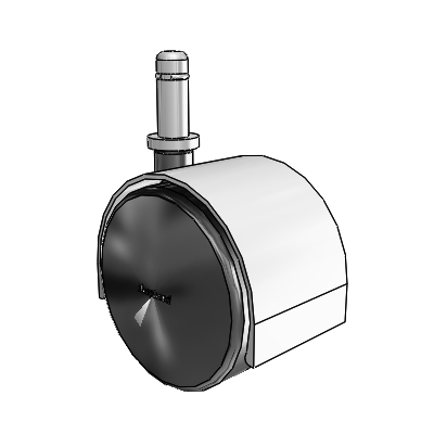 Pacer Grip Ring Satin Chrome Swivel Caster with 2.3622 Nylon Wheel