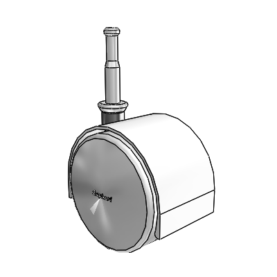 Pacer Grip Neck Bright Chrome Swivel Caster with 2.3622 Urethane Wheel