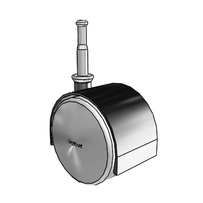 Pacer Grip Neck Flat Black Swivel Caster with 2.3622 Urethane Wheel