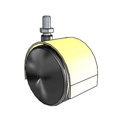 Pacer Threaded Stem Brass Plate Swivel Caster with 2.3622 Nylon Wheel