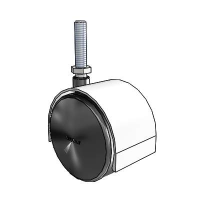 Pacer Threaded Stem Bright Chrome Swivel Caster with 2.3622 Nylon Wheel