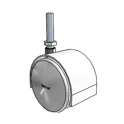 Pacer Threaded Stem Bright Chrome Swivel Caster with 2.3622 Urethane Wheel