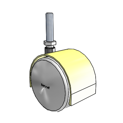 Pacer Threaded Stem Brass Plate Swivel Caster with 2.3622 Urethane Wheel